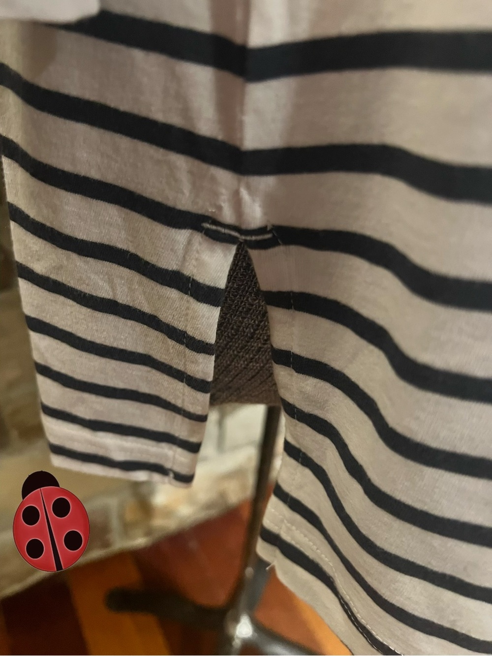 Duluth Striped Boatneck Tunic Top - Navy and White Large - Picture 3 of 4